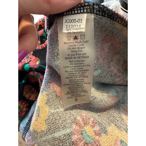 Lularoe Floral Print Sleeveless Open Front Duster Sweater size Small - Picture 5 of 9